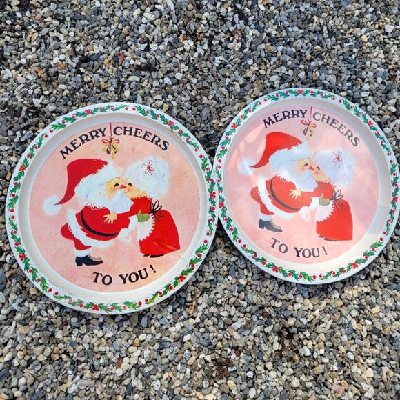 Vintage Other - 🌲 2 vintage Christmas tin trays